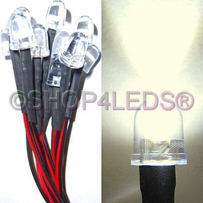 50 pcs 12VDC 10MM 40Â° 5-chips white led 100MA@265KMCD 