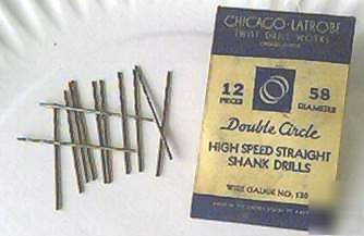 New chicago-latrobe #58 jobber length drill bits 12PACK