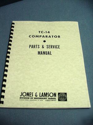 Jones & lamson tc-14 comparator â€“ manual