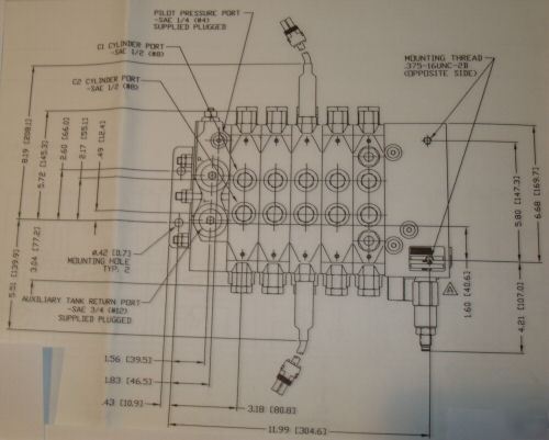 New parker 5-spool valve 12 volt - 6 pcs. left 