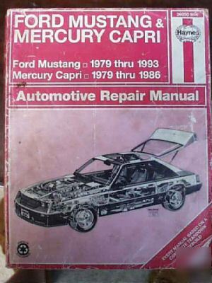 Ford mustang mercury capri haynes manual 1979- 86- 93