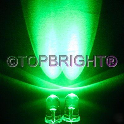 New 200 pc megabright green led 5MM 40,000MCD free r&sh