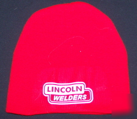 New lincoln electric logo, brand red knit beanie