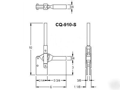 5 wolverine cq-910-s hold-down toggle locking clamp