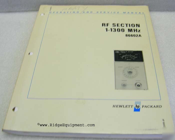 Hp 86602A rf section operating & service manual []