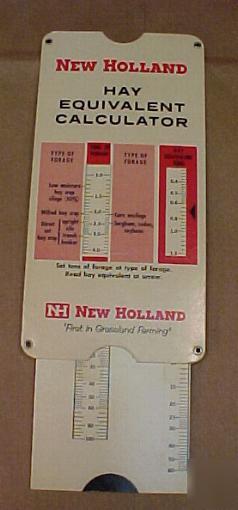 New vintage holland hay equivalent calculator 1965