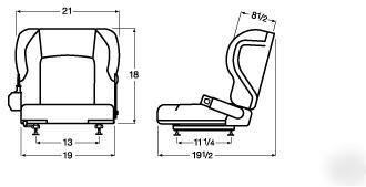 Toyota forklift seat, replacement lift truck seat, 