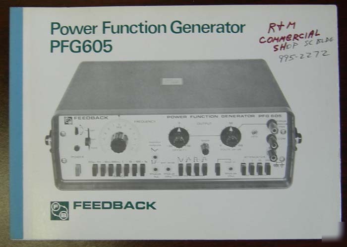 Feedback PFG605 power function genertator manual