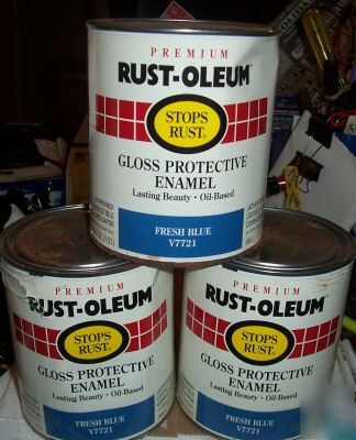 New 3QT premium rustoleum gloss enamel fresh blue V7721 