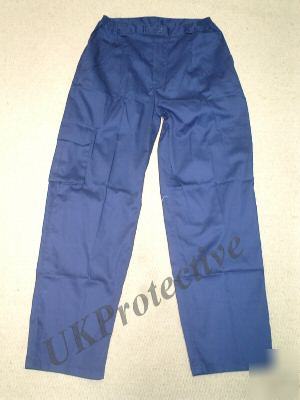 Navy zip front work trousers - waist 34