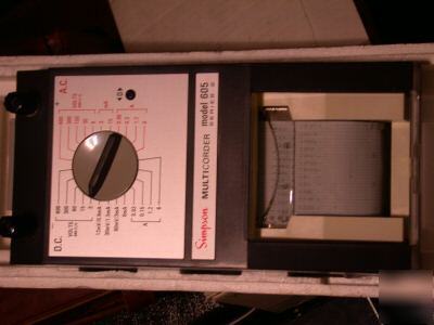 Simpson multi-range chart recorder 605 monitor volt or