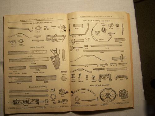 Rumely oilpull repair parts book 16-30 tractor orig.