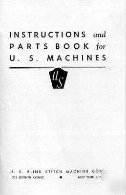 Us blind stitch industrial instruction parts manual 78+