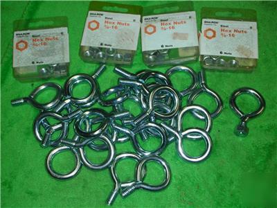 25 threaded wire eye bolt eyebolt 3/8 x 2 1/2