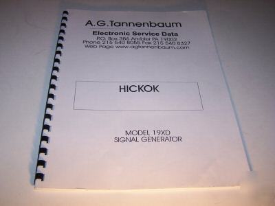 Hickok , manual for model 19XD signal generator