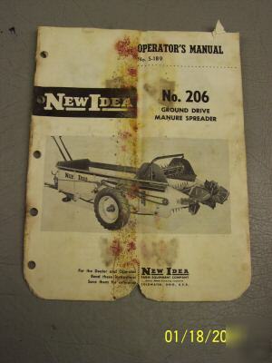 New idea no. 206 manure spreader operator's manual 