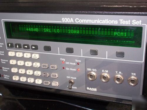 Sage instruments 930A communication test set w/ manual