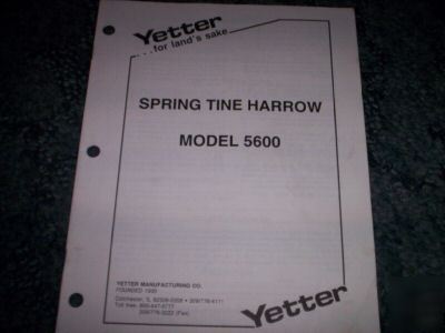 Yetter 5600 spring tine harrow assembly instructions
