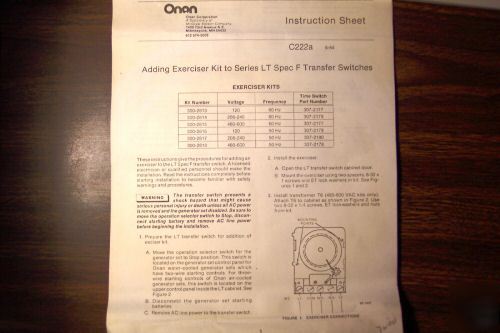 Exerciser kit onan 300-2814 300-3290 timer nos