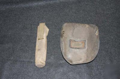 Ironworker welding hood and rod bag - vintage