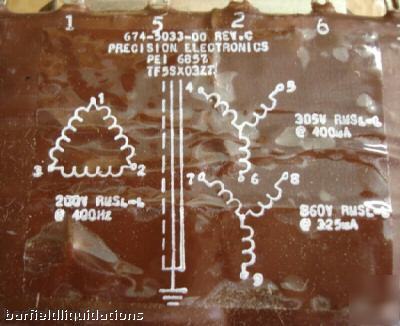 Precision electronics 674-5033-00 pei 6857 transformer