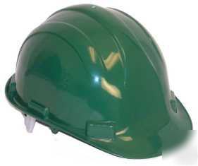 Hard hat hats safety helmet 4 point suspension green