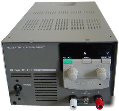 Kikusui pan 35-20 regulated dc power supply 35V, 20A