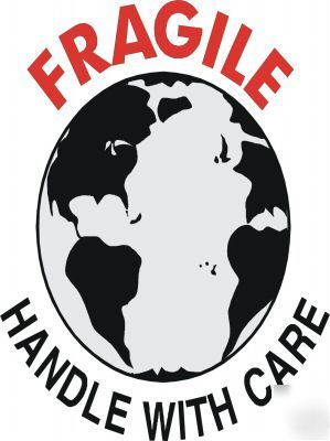 Large metal safety sign fragile handle with care 1418