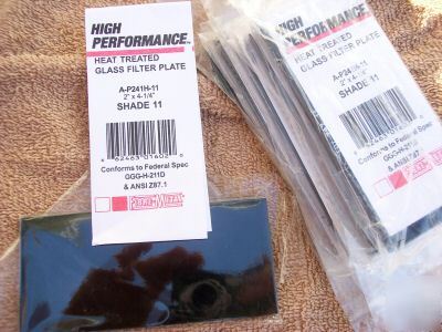 Lot 8 heat treated glass filter plates shade 11 2X4 1/4