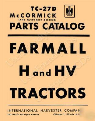 Farmall h & hv tractor parts manual manuals bookmarked 