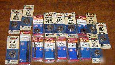 New napa 17 pc sae hand taps+hex dies made in usa