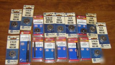New napa 17 pc sae hand taps+hex dies made in usa