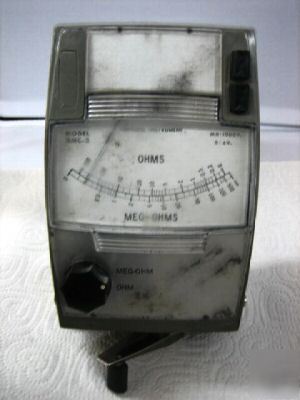 Used am-probe amc-3 hand cranked meg-ohmmeter