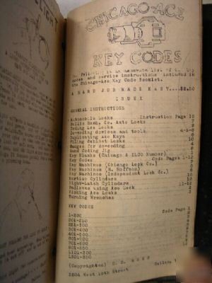 Reed general code book for locks copyrighted 1947 #4