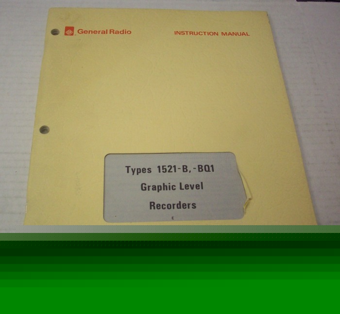 Gr 1521-b graphic level recorders op / service manunal