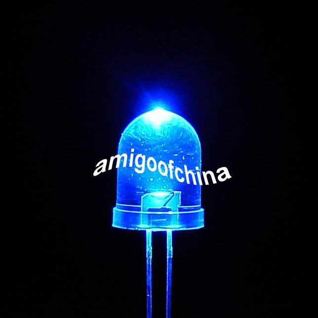 10X 10MM blue 5000 mcd led bulb light free resistors