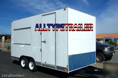 2008 enclosed cargo utility catering concession trailer