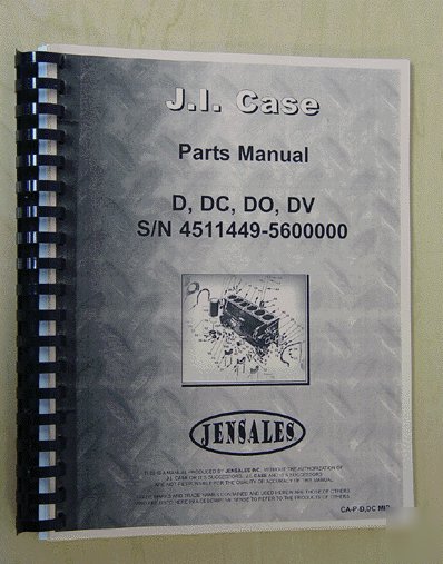 Case d, dc, do, dv parts manual (ca-p-d,dc,mid)