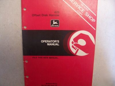 John deere 455 offset disk harrow om shop manual