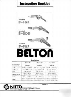Belton b-10A b-20B b-30S instruction & parts manual