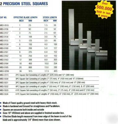 Engineering square precision toolroom quality 8