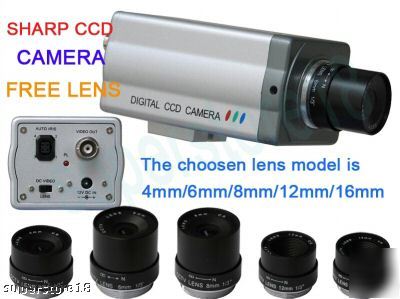 Security color ccd box camera free lens&power adaptor