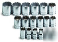 18PC 3/8IN. dr. metric std 12 pt socket set -s k tools