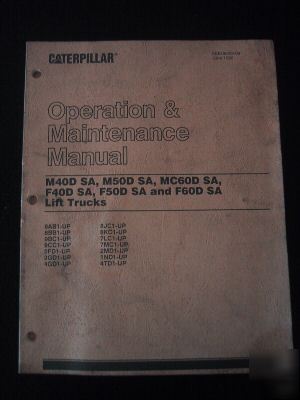 Caterpillar maintenance & operator's manual for models