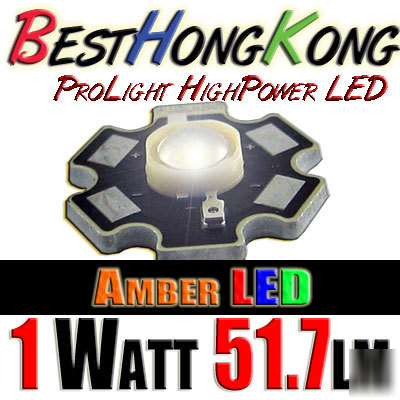 High power led set of 5000 prolight 1W amber 51.7 lumen