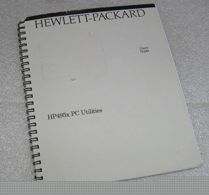 Hp 495X pc utilities users guide