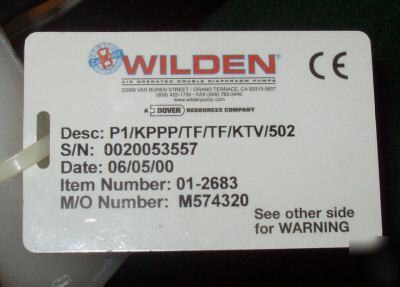 New , wilden P1 plastic pump, 1/2