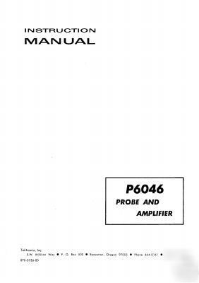 Tek tektronix P6046 operation & service manual