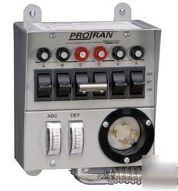 Manual transfer switch, 6 circuit, surface mt