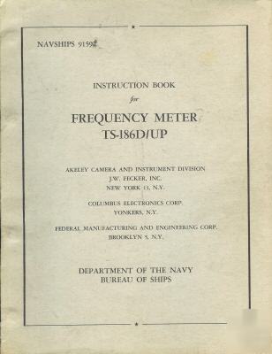 Rare us navy ts-186D/up ts-186D frequency meter manual